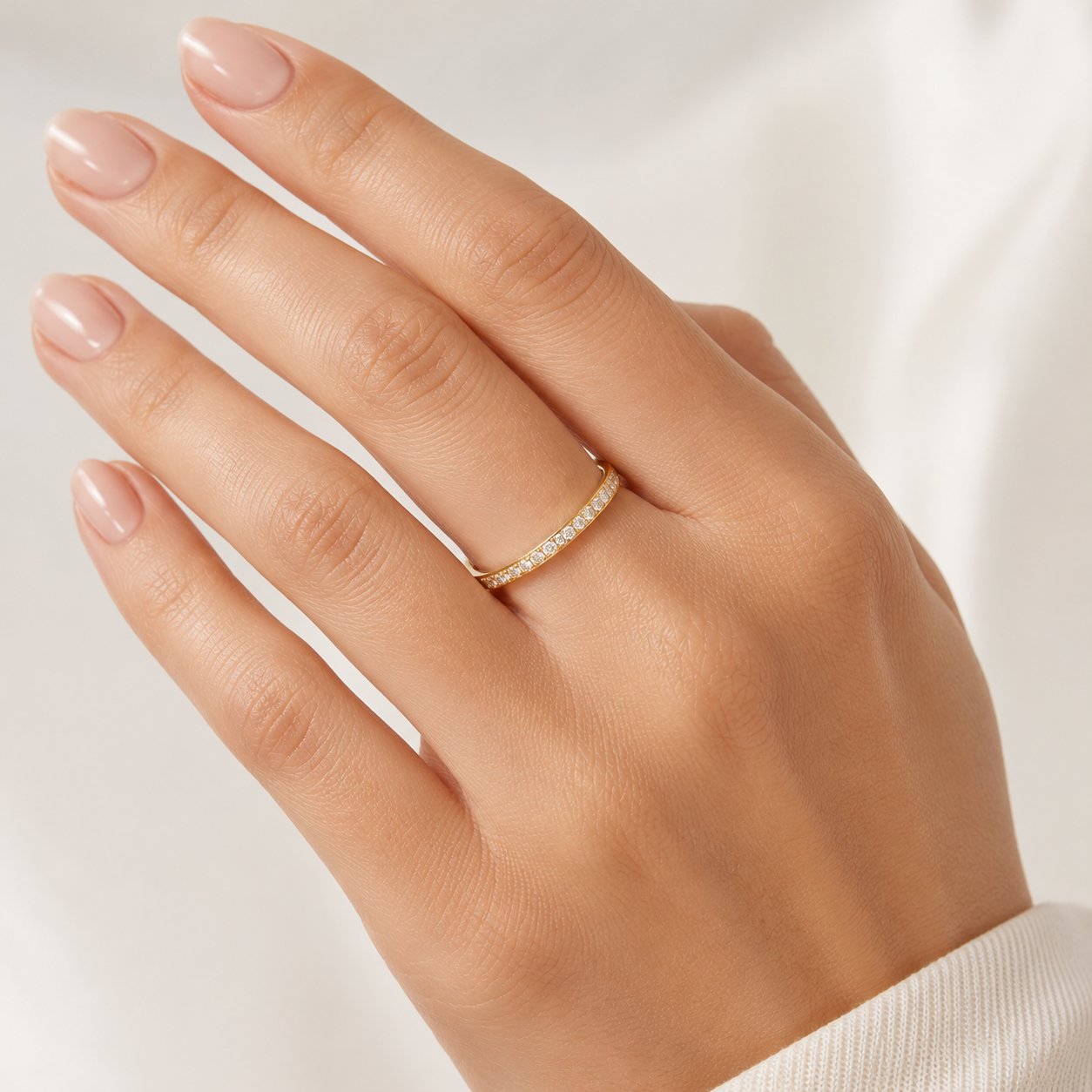 Inel ZIRCONIA ETERNITY placat cu aur de 18K
