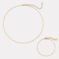 Set GOLDEN FLAKES – colier și brățară placate cu aur de 18K